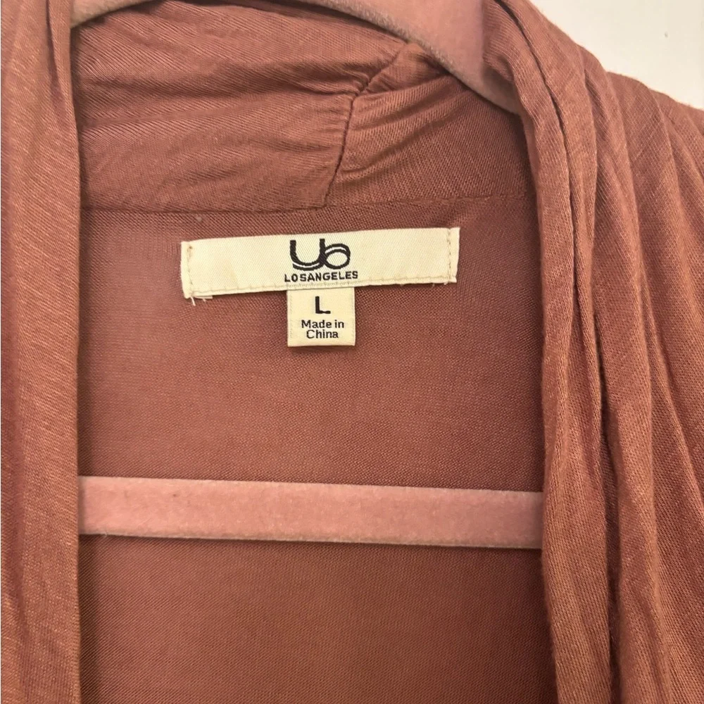 Ya Los Angeles boho Flowy Brown / mauve Cardigan L - Picture 3 of 4